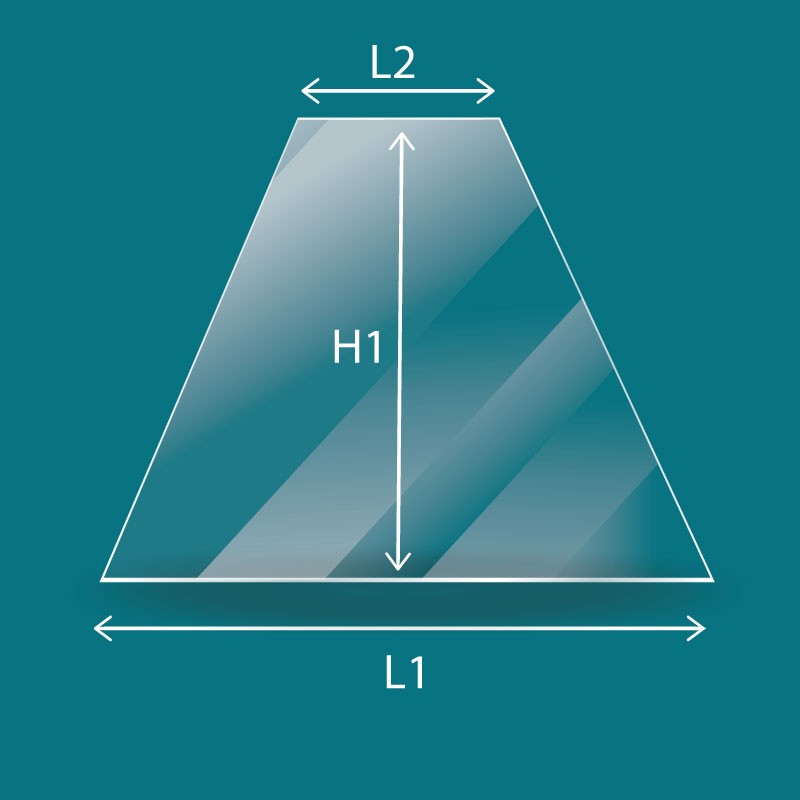 Vetro ceramico x modello Aduro 11 - Vetro Trapezoidale isoscele